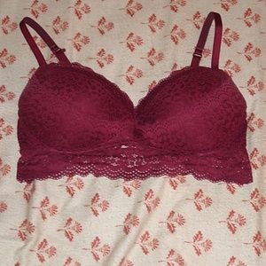 Maroon Lace Bra